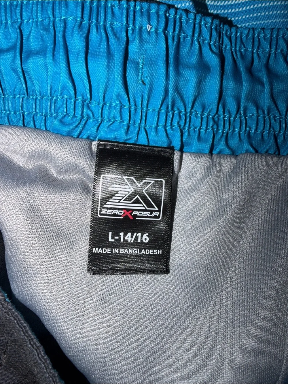 Boys Blue Striped Swim Trunks - Large